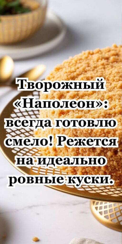 Творожный «Наполеон»: всегда готовлю смело! Режется на идеально ровные куски.