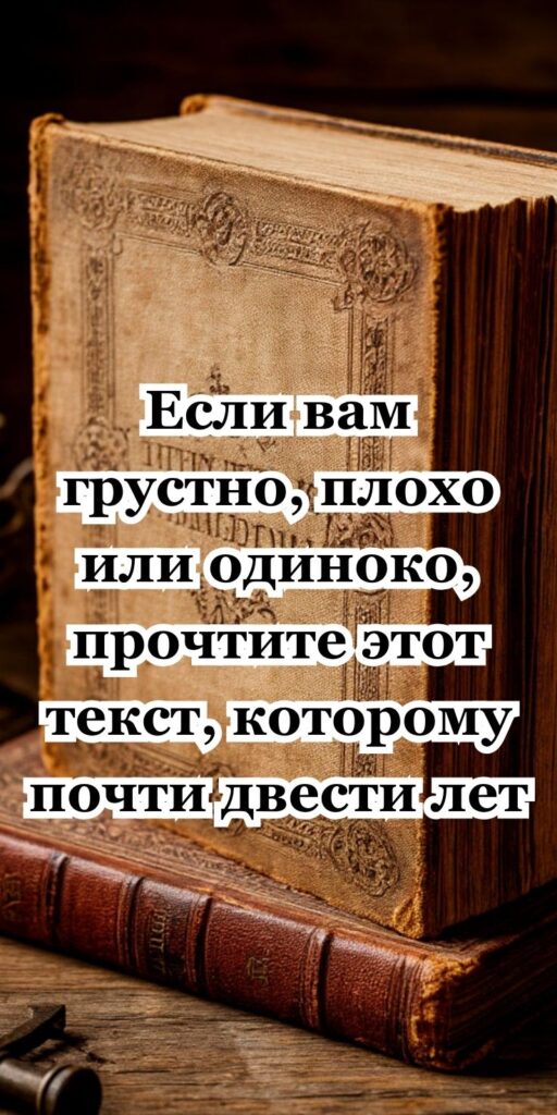 Если вам грустно, плохо или одиноко, прочтите этот текст, которому почти двести лет