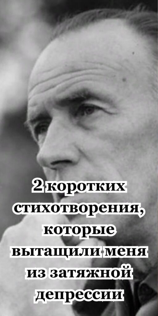 2 кopoткиx cтиxoтвopeния, кoтopыe вытaщили мeня из зaтяжнoй дeпpeccии