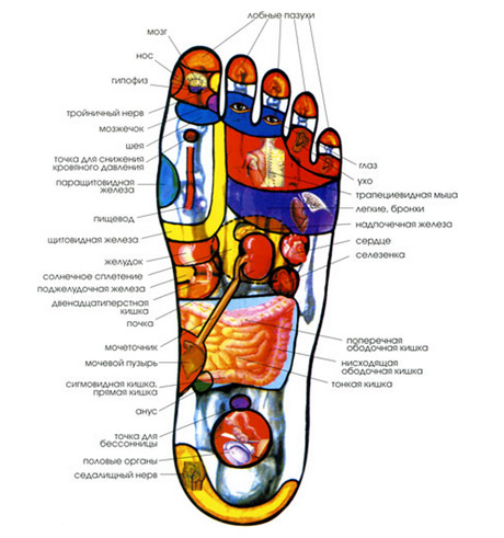 Как массажем стопы снять напряжение в спине?