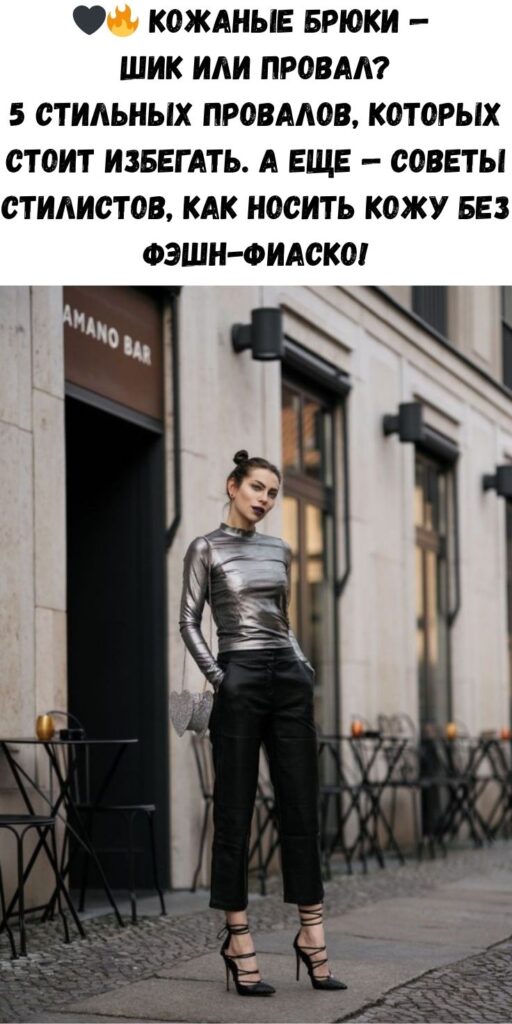🖤🔥 Кожаные брюки — шик или провал? 5 стильных провалов, которых стоит избегать. А еще — советы стилистов, как носить кожу без фэшн-фиаско!