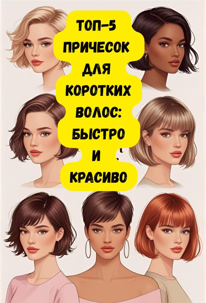 Топ-5 причесок для коротких волос: быстро и красиво