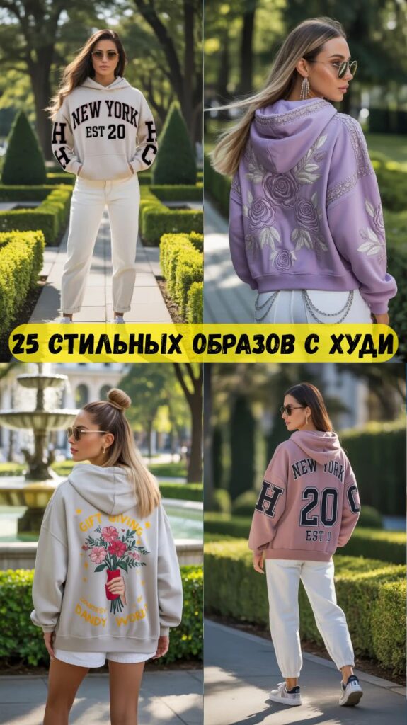 25 стильных образов с худи: уютные, стильные и простые образы, которые стоит попробовать в этом году
