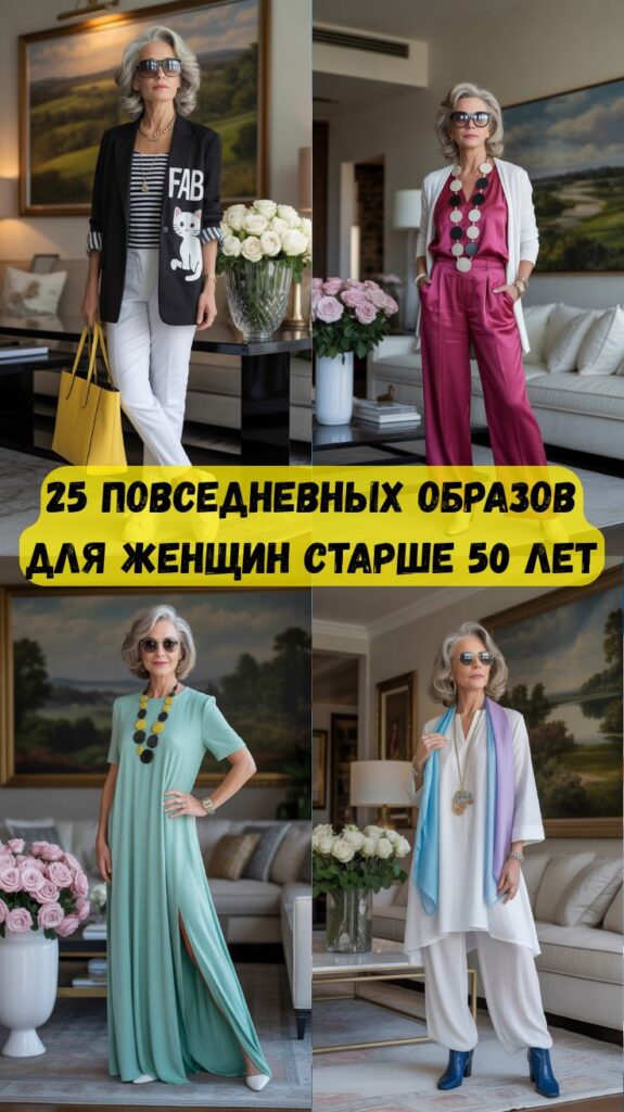25 повседневных образов для женщин старше 50 лет: свежие, современные и непринуждённо-шикарные