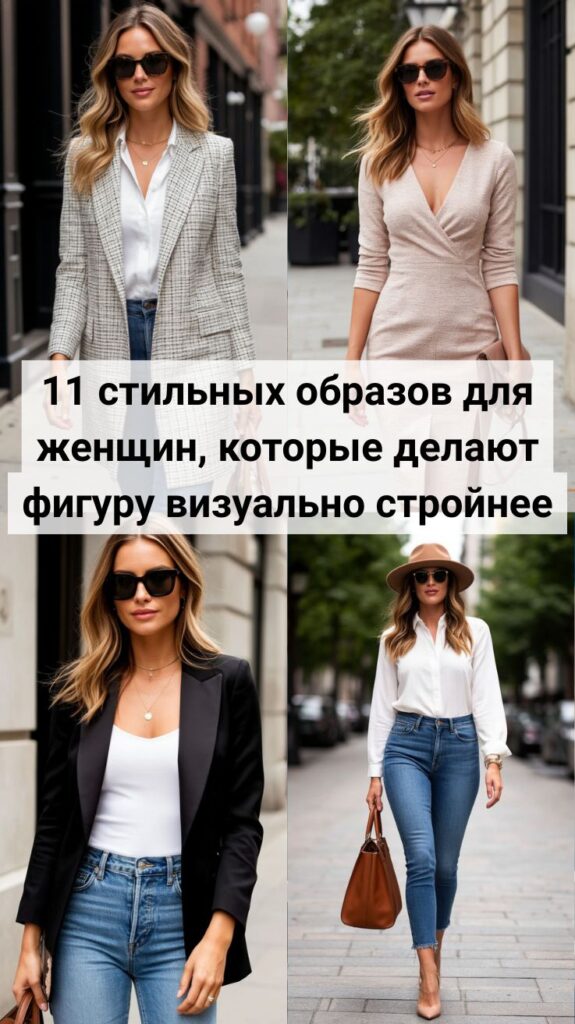 11 стильных образов для женщин, которые делают фигуру визуально стройнее