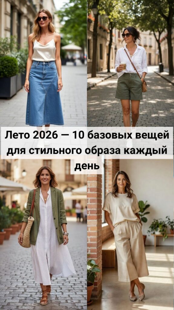 Лето 2026: собираем капсульный гардероб с умом — 10 базовых вещей для стильного образа каждый день Лето 2026: собираем капсульный гардероб с умом — 10 базовых вещей для стильного образа каждый день