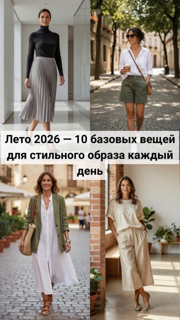 Лето 2026: собираем капсульный гардероб с умом — 10 базовых вещей для стильного образа каждый день Лето 2026: собираем капсульный гардероб с умом — 10 базовых вещей для стильного образа каждый день