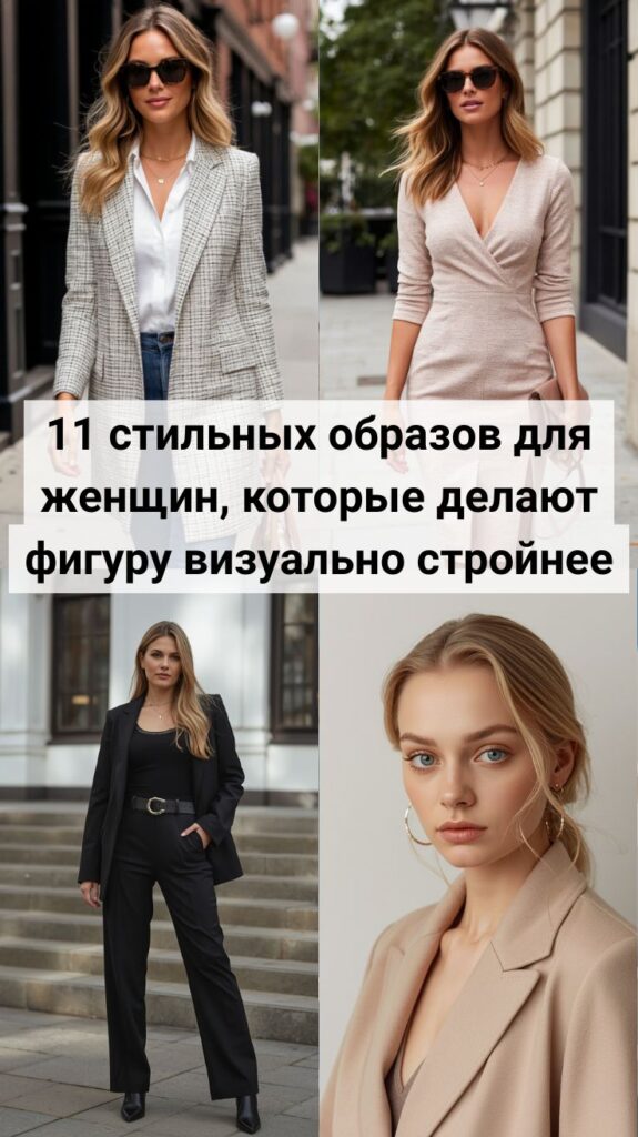 11 стильных образов для женщин, которые делают фигуру визуально стройнее