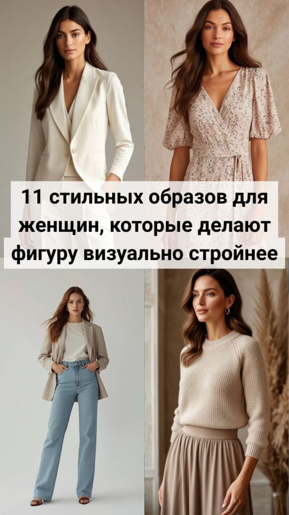 11 стильных образов для женщин, которые делают фигуру визуально стройнее