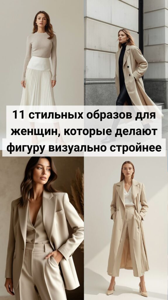 11 стильных образов для женщин, которые делают фигуру визуально стройнее