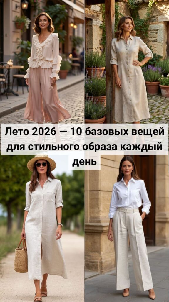 Лето 2026: собираем капсульный гардероб с умом — 10 базовых вещей для стильного образа каждый день Лето 2026: собираем капсульный гардероб с умом — 10 базовых вещей для стильного образа каждый день