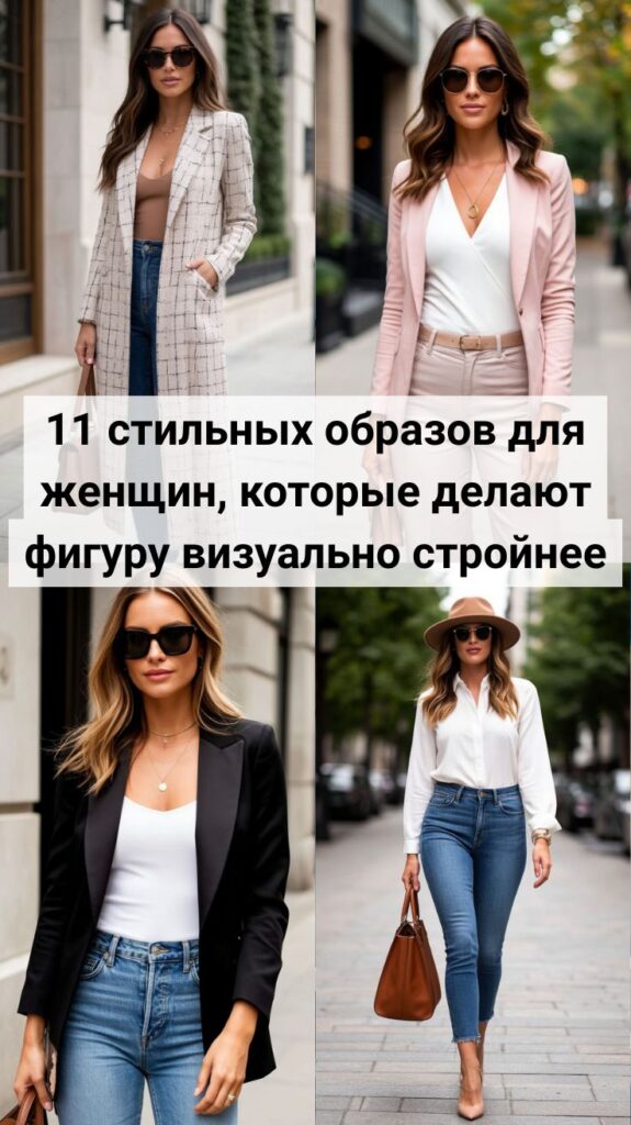 11 стильных образов для женщин, которые делают фигуру визуально стройнее