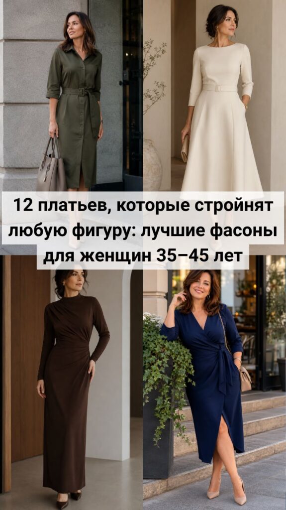 12 платьев, которые стройнят любую фигуру: лучшие фасоны для женщин 35–45 лет 12 платьев, которые стройнят любую фигуру: лучшие фасоны для женщин 35–45 лет
