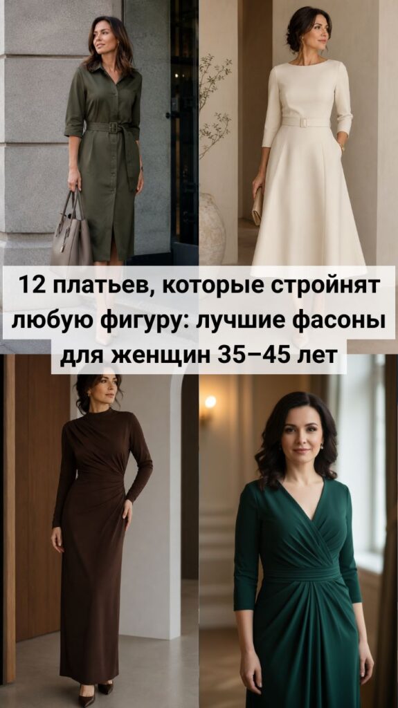 12 платьев, которые стройнят любую фигуру: лучшие фасоны для женщин 35–45 лет 12 платьев, которые стройнят любую фигуру: лучшие фасоны для женщин 35–45 лет