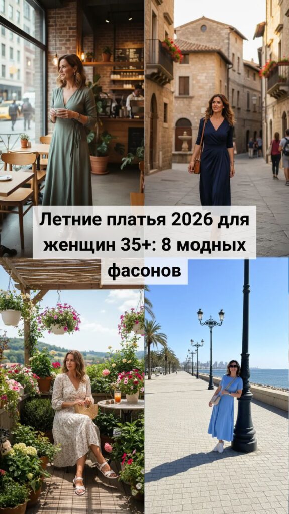 Летние платья 2026 для женщин 35+: 8 модных фасонов, которые стройнят, молодят и выглядят дорого