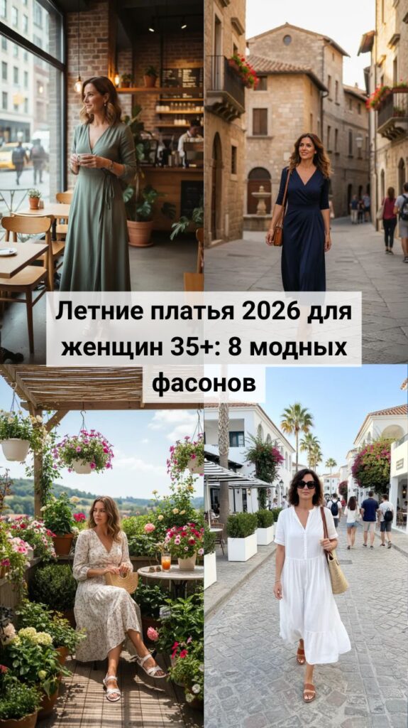 Летние платья 2026 для женщин 35+: 8 модных фасонов, которые стройнят, молодят и выглядят дорого