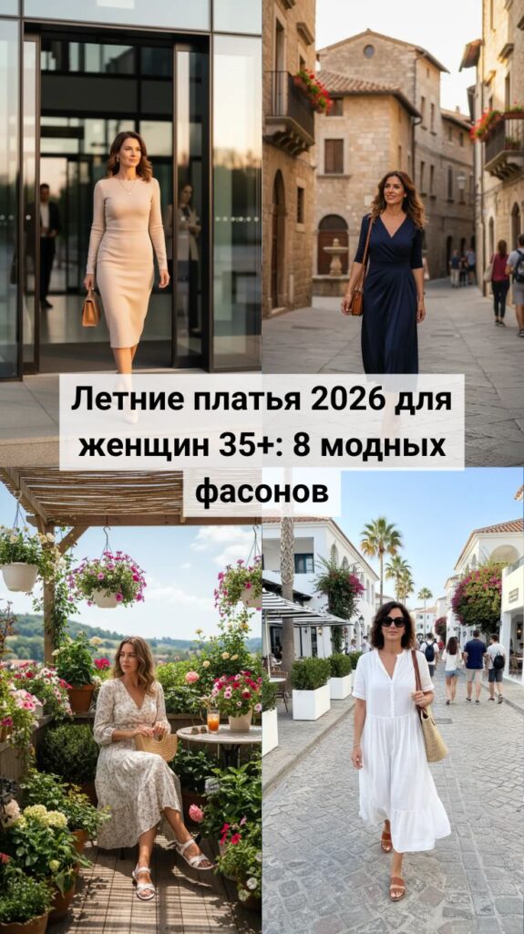 Летние платья 2026 для женщин 35+: 8 модных фасонов, которые стройнят, молодят и выглядят дорого