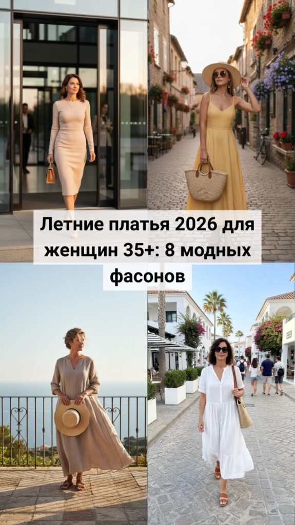 Летние платья 2026 для женщин 35+: 8 модных фасонов, которые стройнят, молодят и выглядят дорого