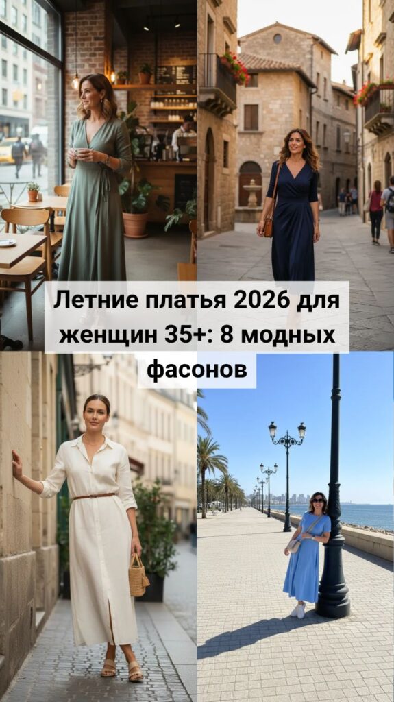 Летние платья 2026 для женщин 35+: 8 модных фасонов, которые стройнят, молодят и выглядят дорого