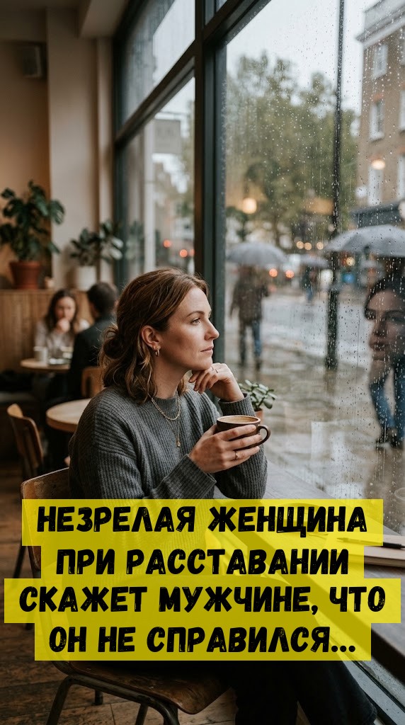 Незрелая женщина при расставании скажет мужчине, что он не справился&hellip;
