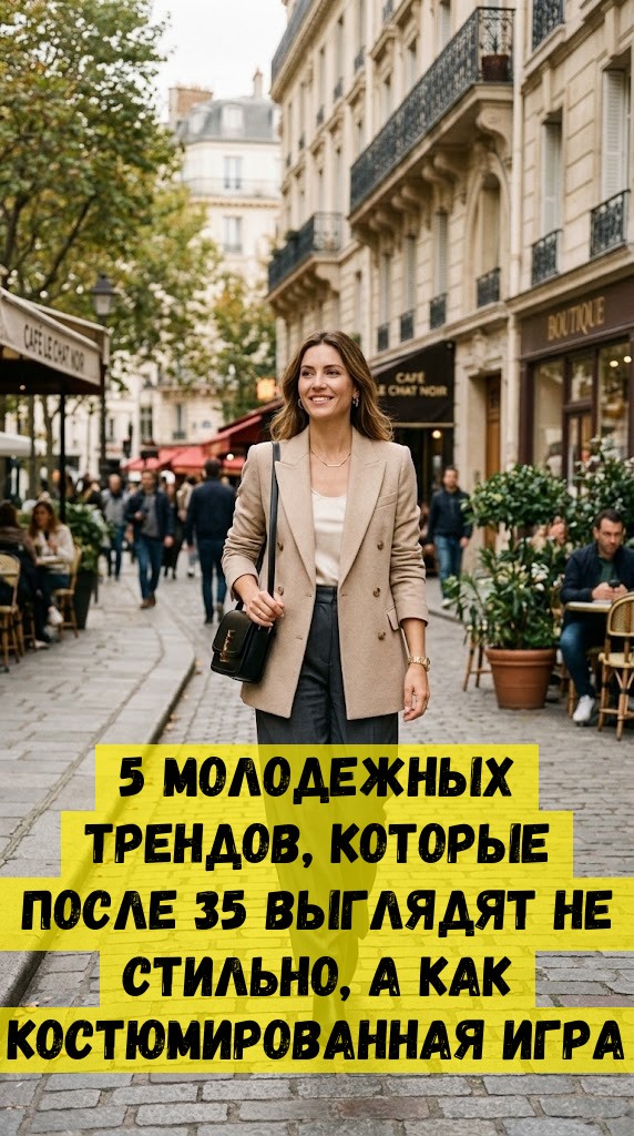 5 молодежных трендов, которые после 35 выглядят не стильно, а как костюмированная игра