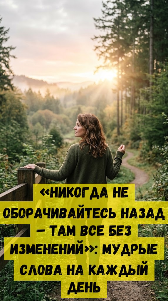 «Никогда не оборачивайтесь назад – там все без изменений»: мудрые слова на каждый день «Никогда не оборачивайтесь назад – там все без изменений»: мудрые слова на каждый день