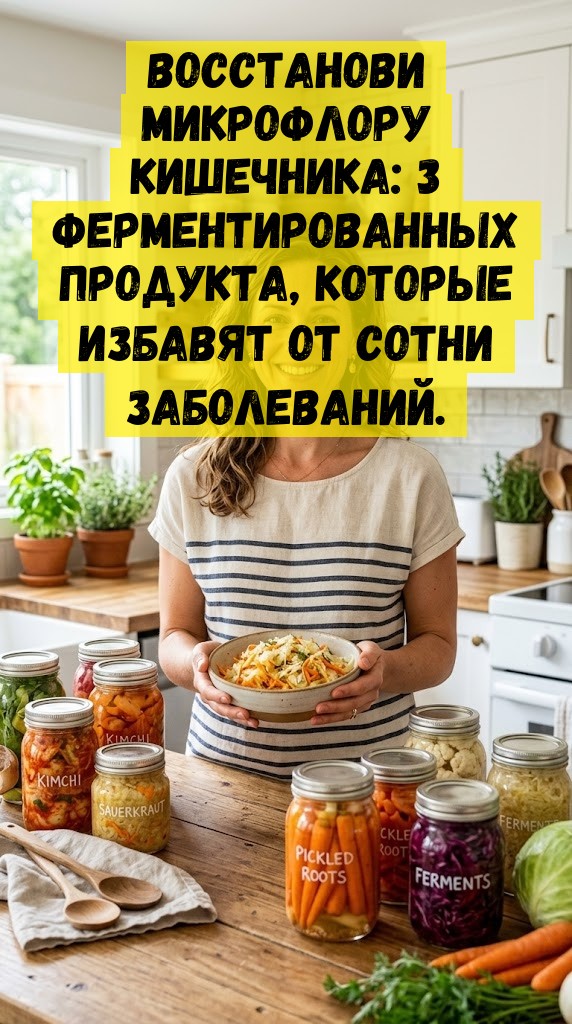 Восстанови микрофлору кишечника: 3 ферментированных продукта, которые избавят от сотни заболеваний.