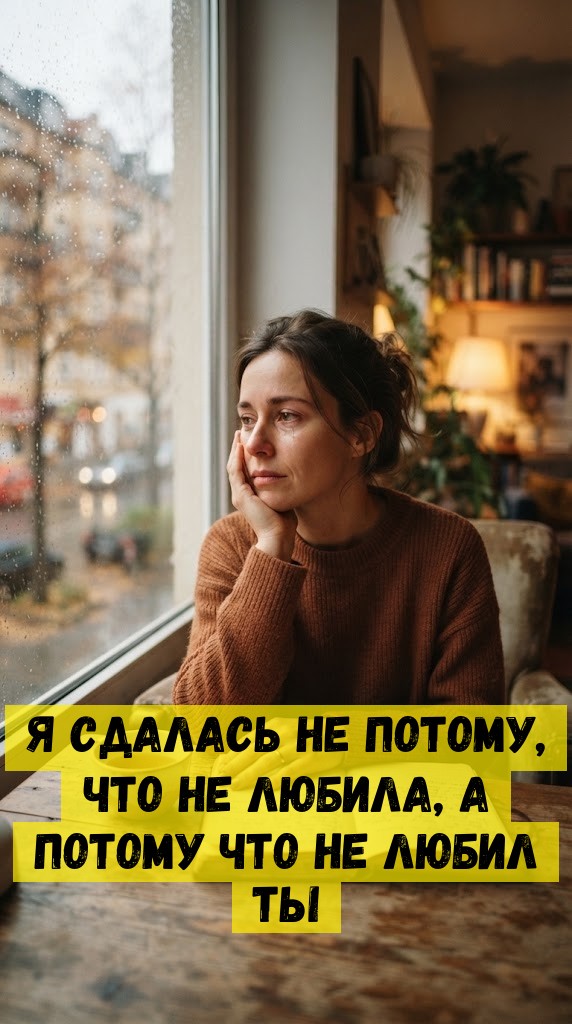 Я сдалась не потому, что не любила, а потому что не любил ты