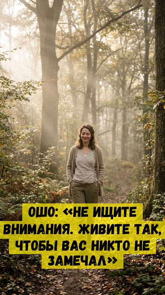 ОШО: «НЕ ИЩИТЕ ВНИМАНИЯ. ЖИВИТЕ ТАК, ЧТОБЫ ВАС НИКТО НЕ ЗАМЕЧАЛ» ОШО: «НЕ ИЩИТЕ ВНИМАНИЯ. ЖИВИТЕ ТАК, ЧТОБЫ ВАС НИКТО НЕ ЗАМЕЧАЛ»