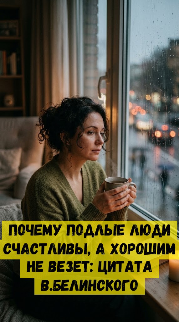 Почему подлые люди счастливы, а хорошим не везет: цитата В.Белинского