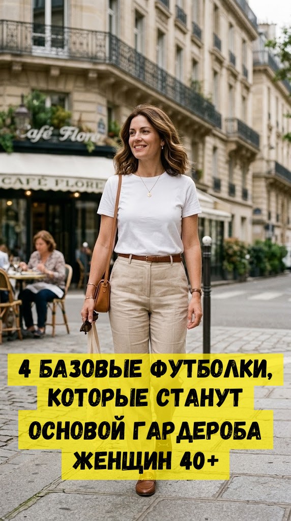 4 базовые футболки, которые станут основой гардероба женщин 40+