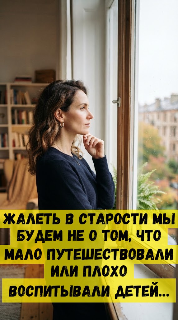 Жалеть в старости мы будем не о том, что мало путешествовали или плохо воспитывали детей&hellip;