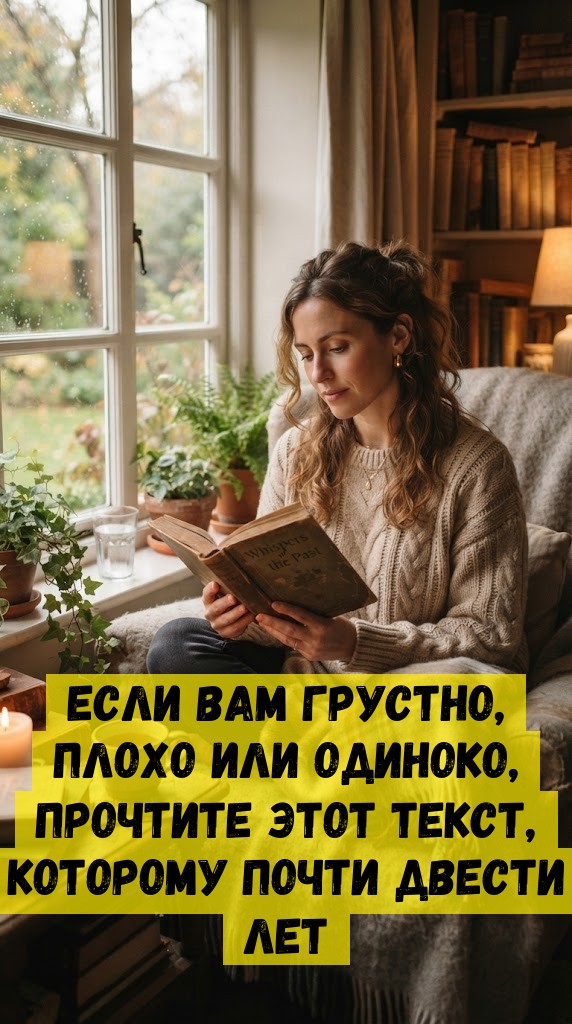 Если вам грустно, плохо или одиноко, прочтите этот текст, которому почти двести лет Если вам грустно, плохо или одиноко, прочтите этот текст, которому почти двести лет