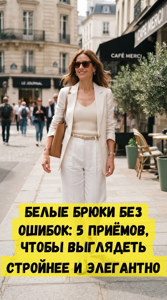 Белые брюки без ошибок: 5 приёмов, чтобы выглядеть стройнее и элегантно Белые брюки без ошибок: 5 приёмов, чтобы выглядеть стройнее и элегантно