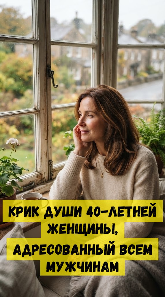 КРИК ДУШИ 40-ЛЕТНЕЙ ЖЕНЩИНЫ, АДРЕСОВАННЫЙ ВСЕМ МУЖЧИНАМ КРИК ДУШИ 40-ЛЕТНЕЙ ЖЕНЩИНЫ, АДРЕСОВАННЫЙ ВСЕМ МУЖЧИНАМ
