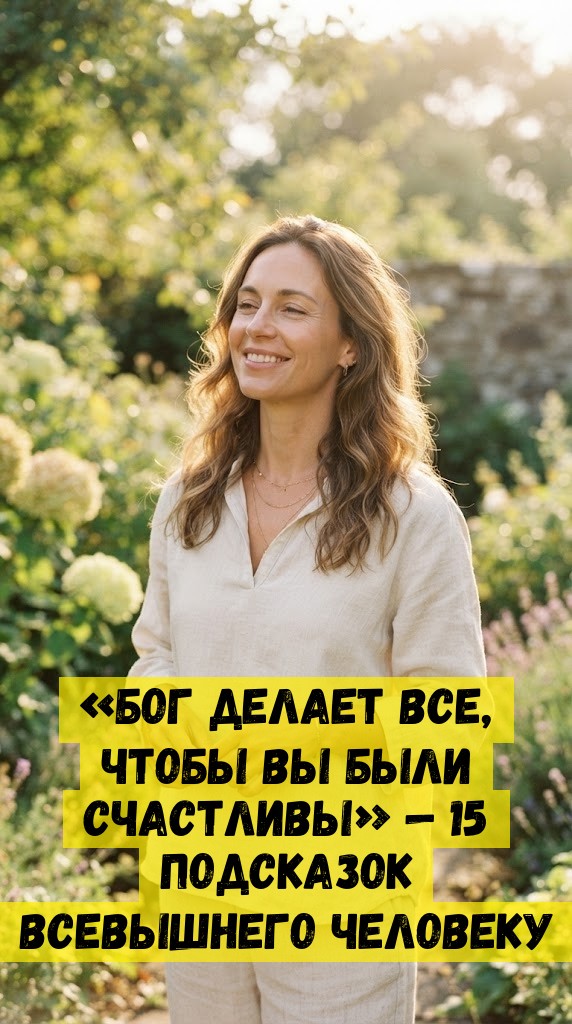 &laquo;БОГ ДЕЛАЕТ ВСЕ, ЧТОБЫ ВЫ БЫЛИ СЧАСТЛИВЫ&raquo; &mdash; 15 ПОДСКАЗОК ВСЕВЫШНЕГО ЧЕЛОВЕКУ