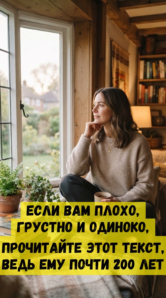 Если вам плохо, грустно и одиноко, прочитайте этот текст, ведь ему почти 200 лет Если вам плохо, грустно и одиноко, прочитайте этот текст, ведь ему почти 200 лет