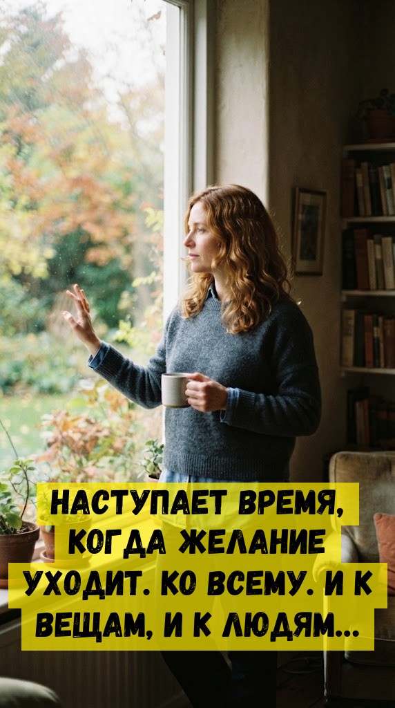 Наступает время, когда желание уходит. Ко всему. И к вещам, и к людям… Наступает время, когда желание уходит. Ко всему. И к вещам, и к людям…