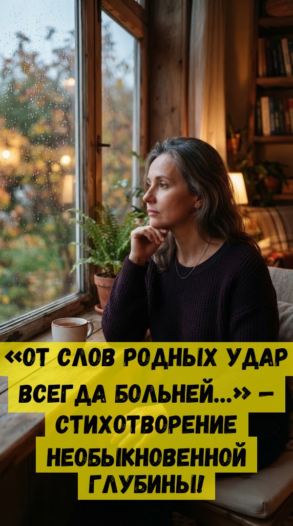 «От слов родных удар всегда больней…» — Стихотворение необыкновенной глубины! «От слов родных удар всегда больней…» — Стихотворение необыкновенной глубины!