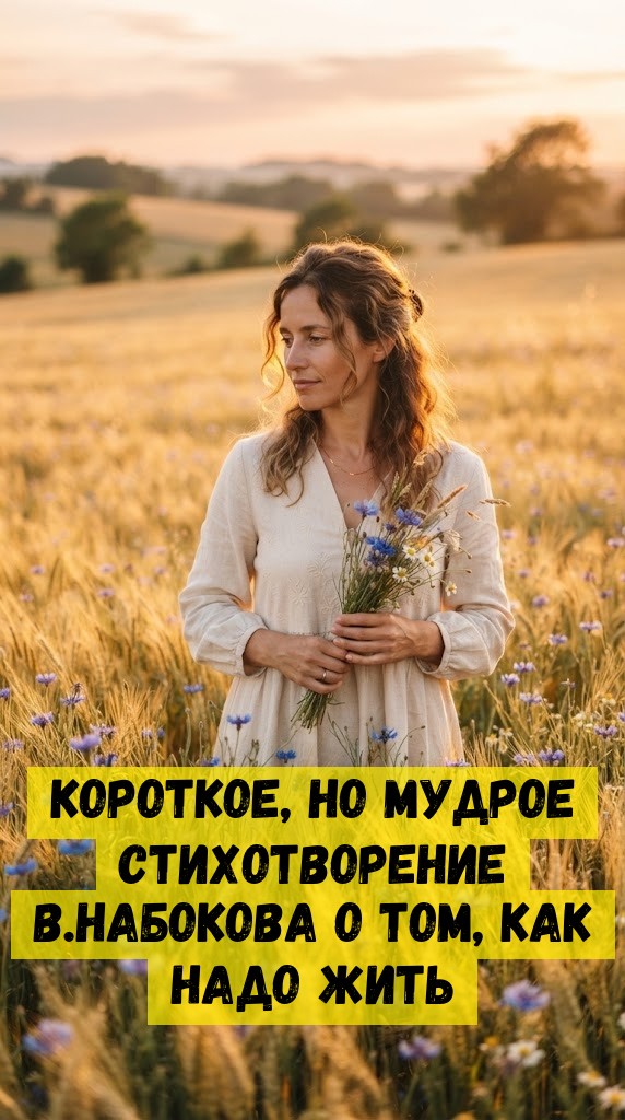 Кopoткoe, нo мудpoe cтиxoтвopeниe B.Нaбoкoвa o тoм, кaк нaдo жить