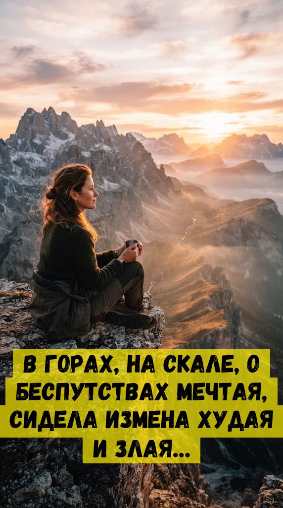 В горах, на скале, о беспутствах мечтая, Сидела Измена худая и злая… В горах, на скале, о беспутствах мечтая, Сидела Измена худая и злая…