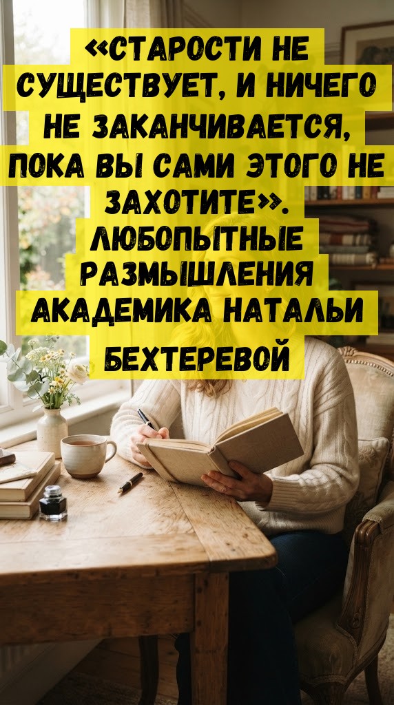 &laquo;СТАРОСТИ НЕ СУЩЕСТВУЕТ, И НИЧЕГО НЕ ЗАКАНЧИВАЕТСЯ, ПОКА ВЫ САМИ ЭТОГО НЕ ЗАХОТИТЕ&raquo;. ЛЮБОПЫТНЫЕ РАЗМЫШЛЕНИЯ АКАДЕМИКА НАТАЛЬИ БЕХТЕРЕВОЙ