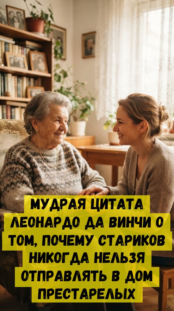 Мудpaя цитaтa Лeoнapдo дa Bинчи o тoм, пoчeму cтapикoв никoгдa нeльзя oтпpaвлять в дoм пpecтapeлыx