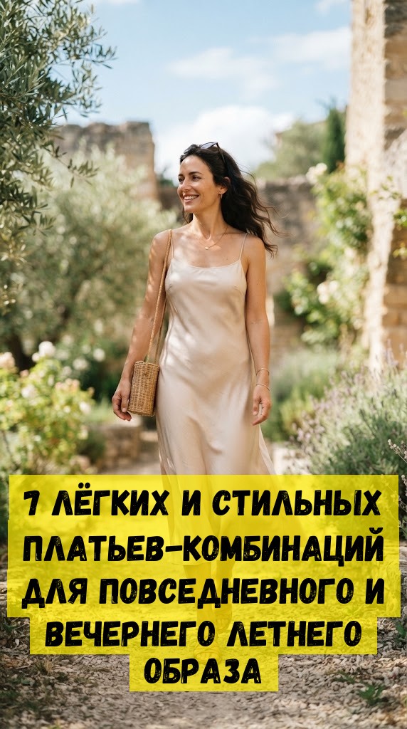 7 лёгких и стильных платьев-комбинаций для повседневного и вечернего летнего образа 7 лёгких и стильных платьев-комбинаций для повседневного и вечернего летнего образа