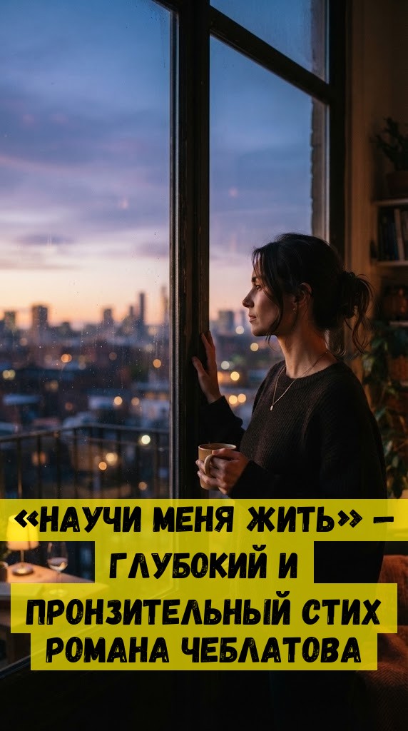 «Научи меня жить» — глубокий и пронзительный cтих Романа Чеблатова «Научи меня жить» — глубокий и пронзительный cтих Романа Чеблатова